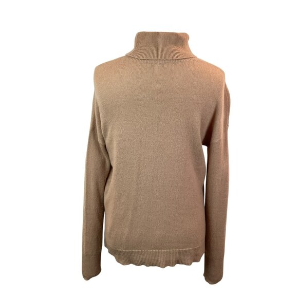 Nordstrom Cashmere Womens Medium Turtleneck Sweater Tan - Picture 7 of 10